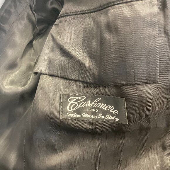 Allyn Saint George Black Cashmere Blend Notch Trench Coat Mens 38 S Overcoat - Picture 11 of 16